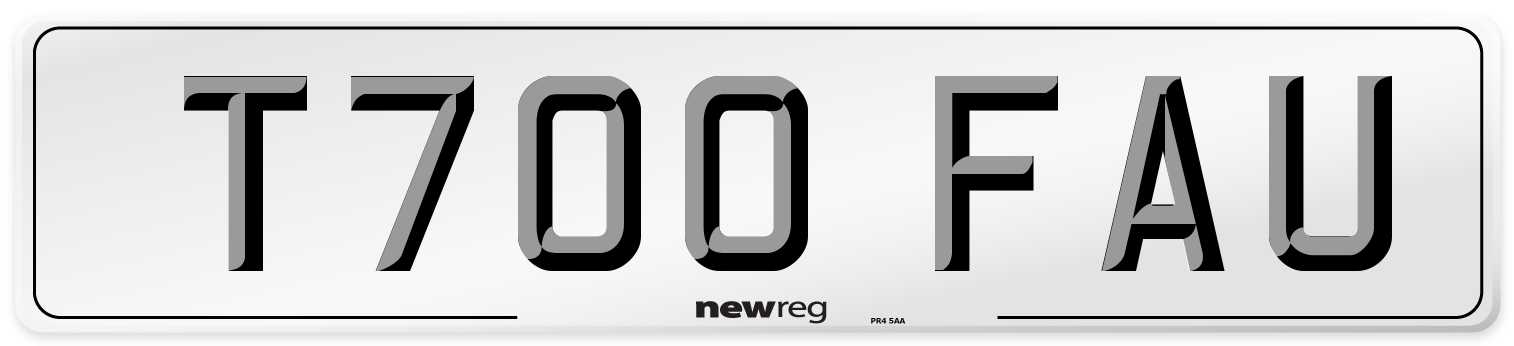 T700 FAU Number Plate from New Reg